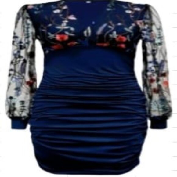 New Flute in Direction Temperament V-Neck High-Waisted Long Sleeve Dress - Picture 6 of 6